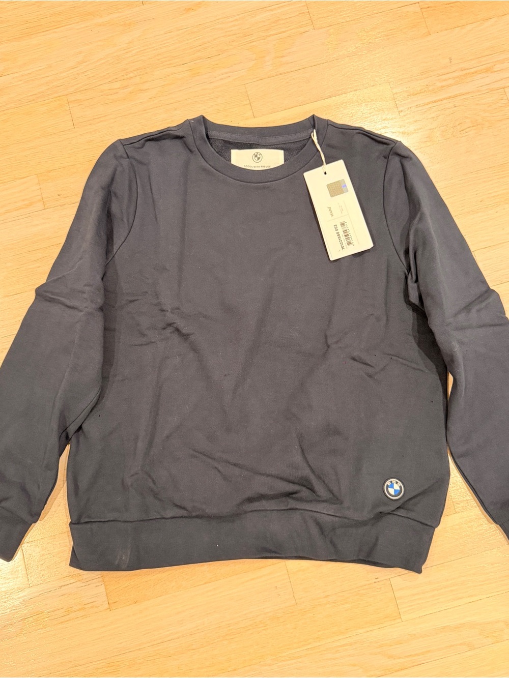 BMW Men’s Dark Navy Crewneck Sweatshirt with Badge
